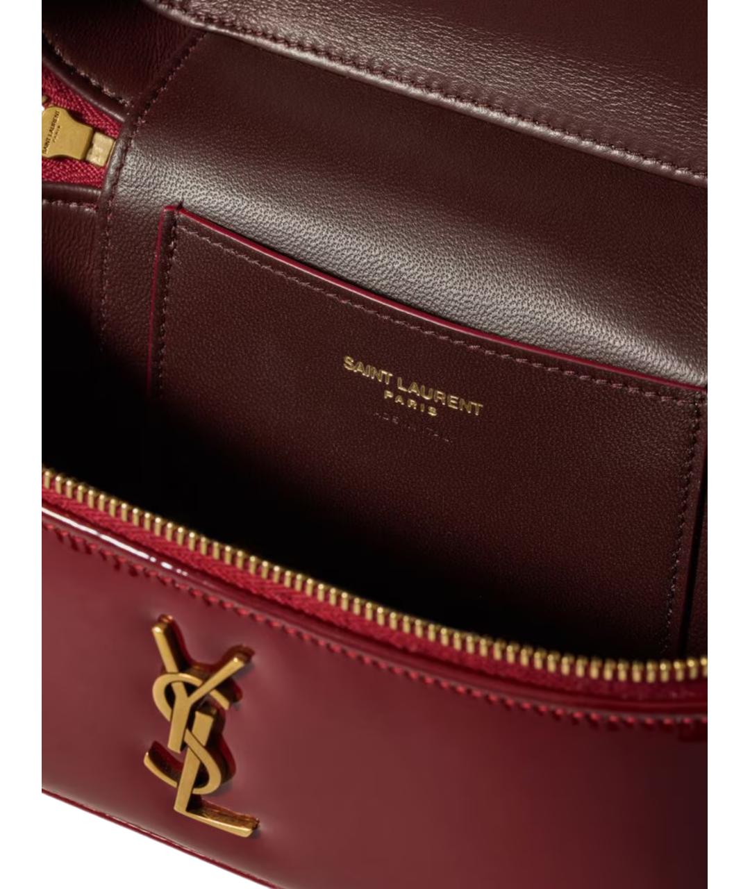 SAINT LAURENT Красная сумка с короткими ручками из лакированной кожи, фото 4