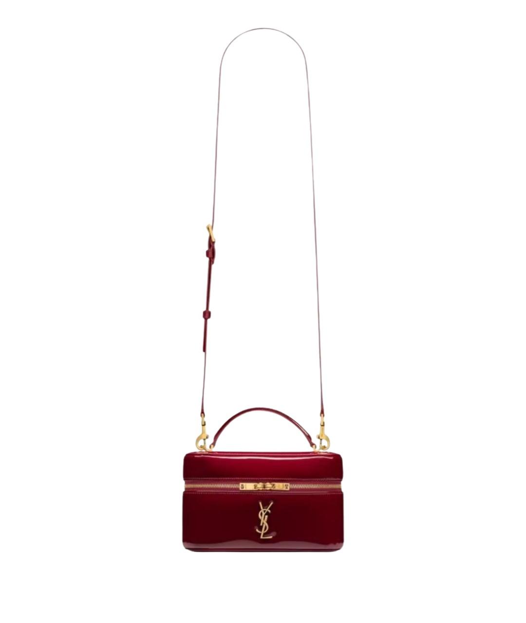 SAINT LAURENT Красная сумка с короткими ручками из лакированной кожи, фото 1