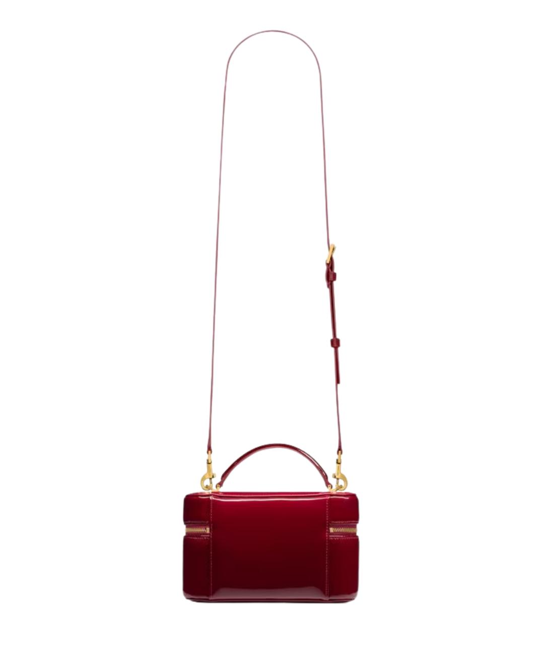 SAINT LAURENT Красная сумка с короткими ручками из лакированной кожи, фото 3
