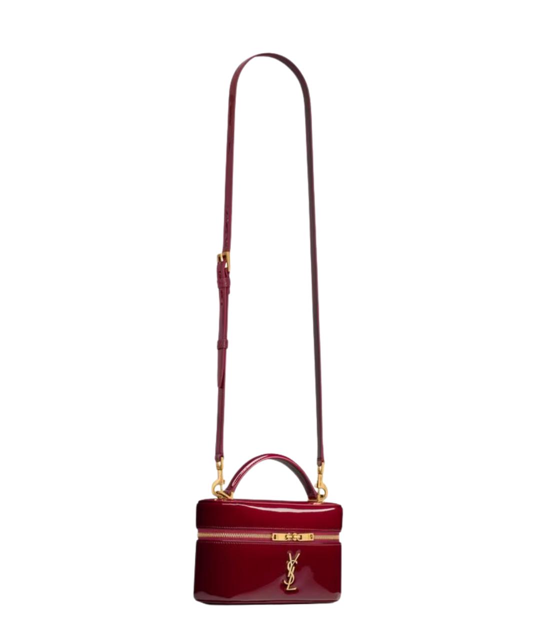 SAINT LAURENT Красная сумка с короткими ручками из лакированной кожи, фото 2