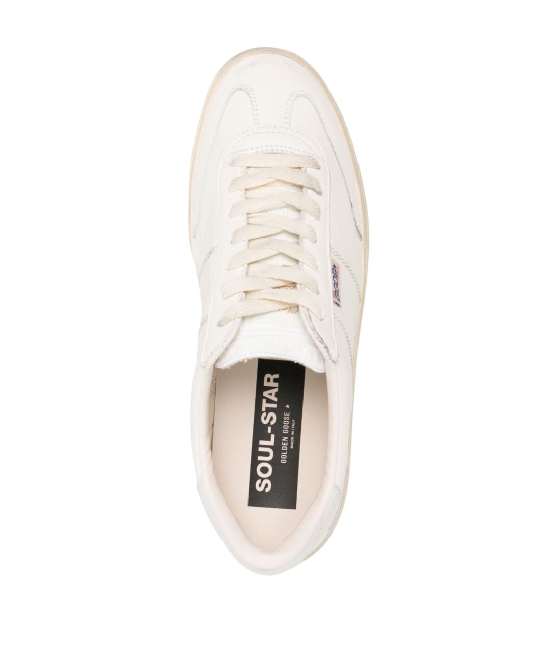 GOLDEN GOOSE Белые кожаные низкие кроссовки / кеды, фото 4
