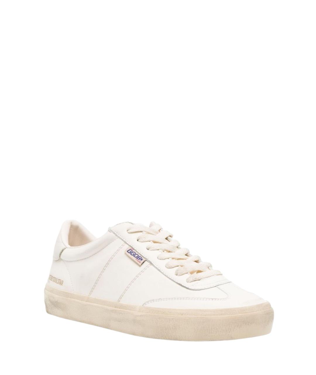 GOLDEN GOOSE Белые кожаные низкие кроссовки / кеды, фото 2
