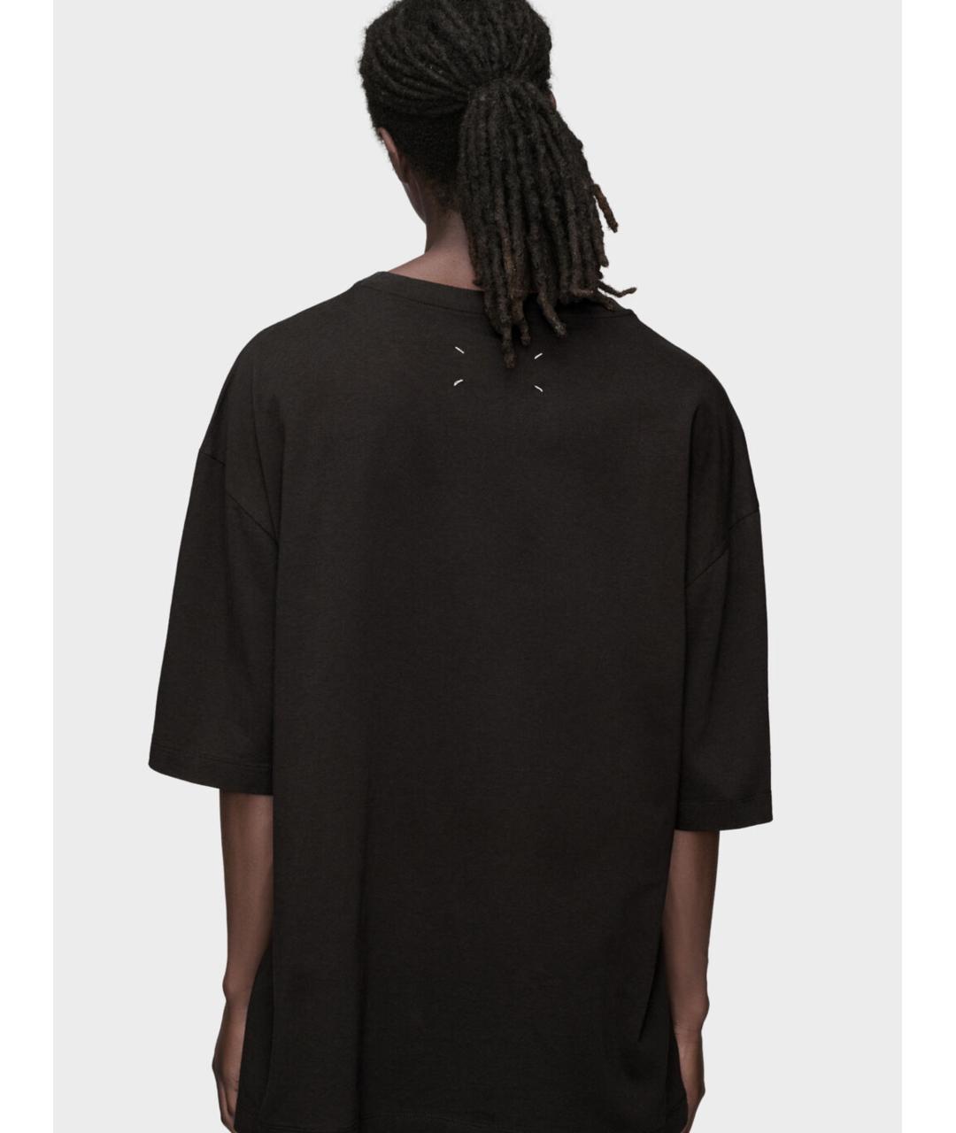MAISON MARGIELA Черная хлопковая футболка, фото 3