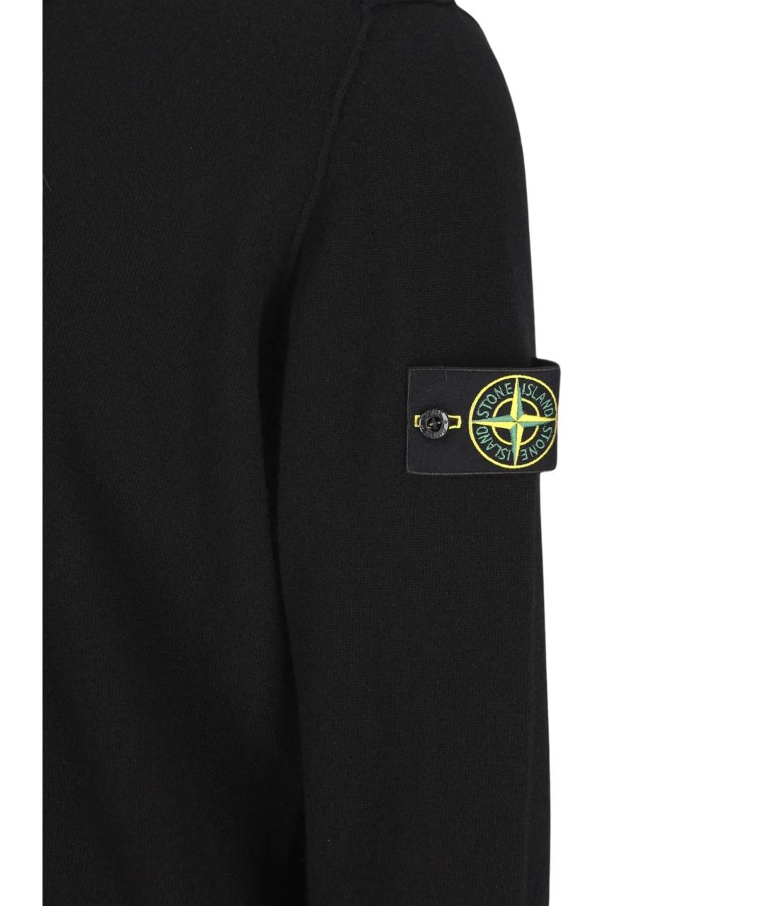 STONE ISLAND Черный шерстяной джемпер / свитер, фото 3