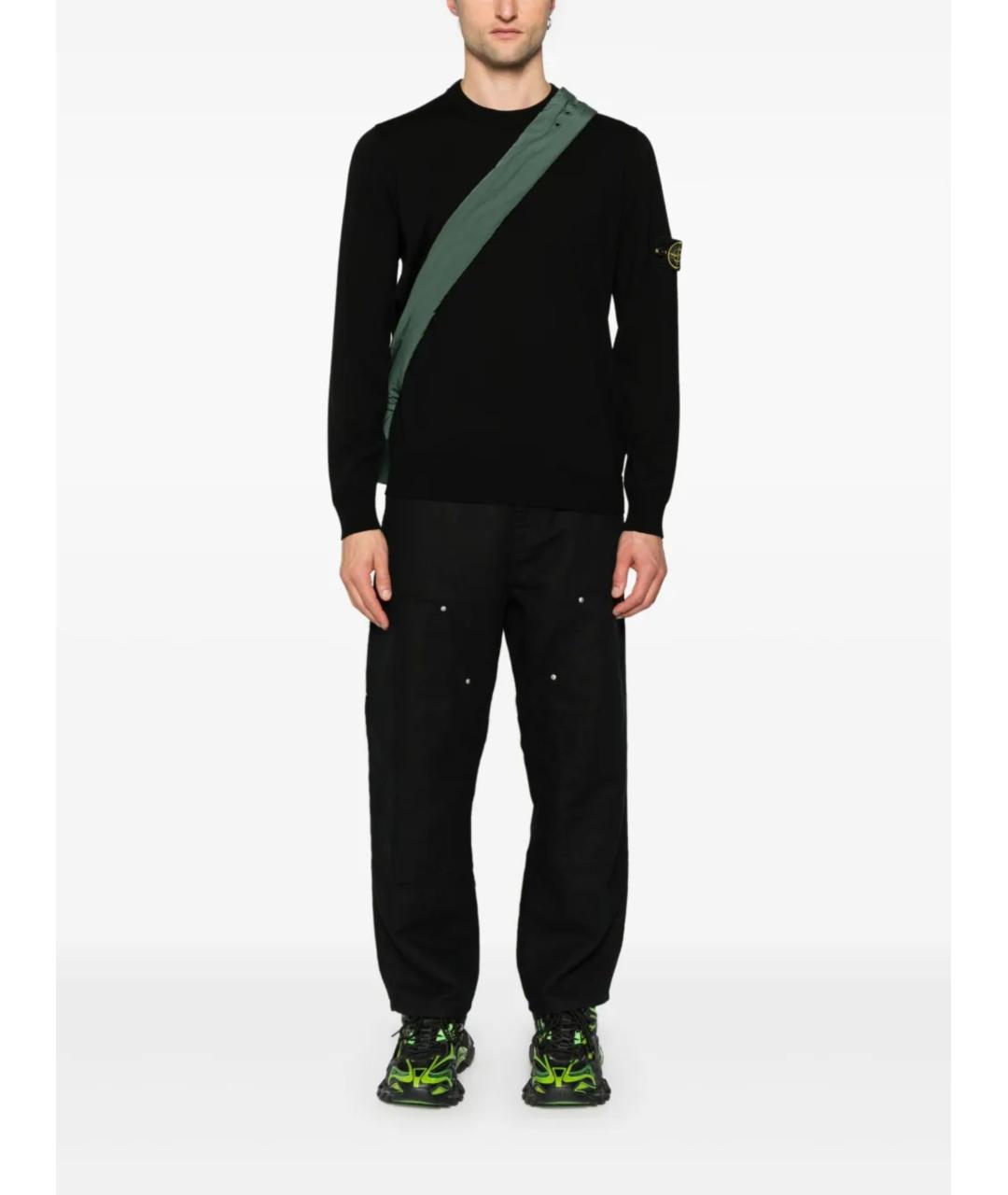 STONE ISLAND Черный шерстяной джемпер / свитер, фото 2