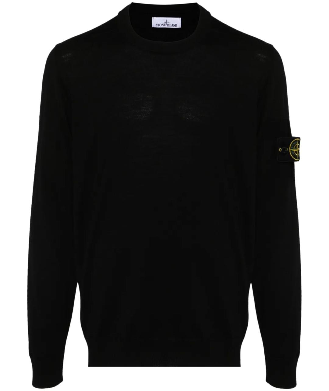 STONE ISLAND Черный шерстяной джемпер / свитер, фото 1