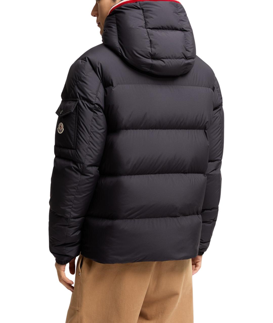 MONCLER Темно-синий полиэстеровый пуховик, фото 3
