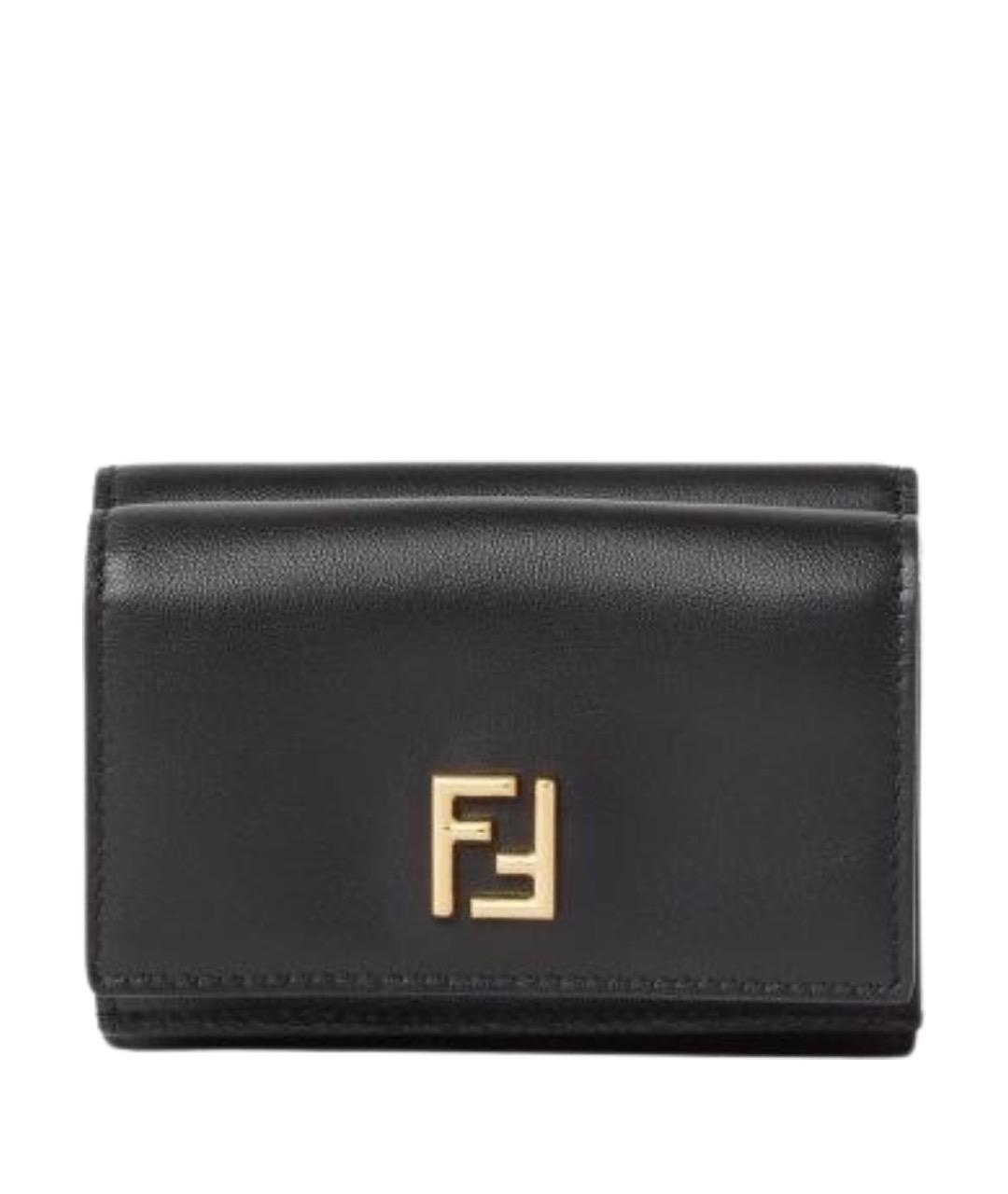FENDI Черный кожаный кошелек, фото 1