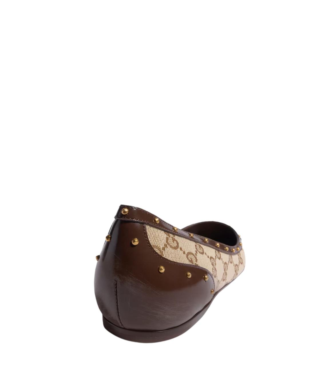 GUCCI Бежевые текстильные балетки, фото 4