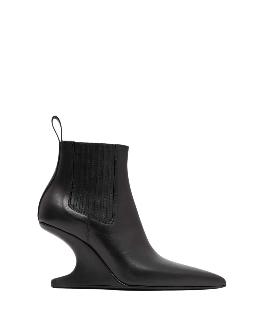 RICK OWENS Черные кожаные ботильоны, фото 1