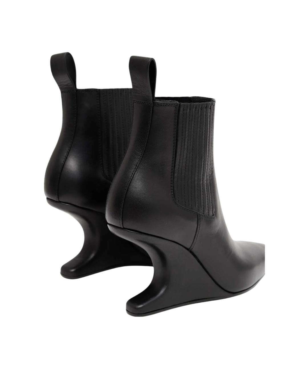 RICK OWENS Черные кожаные ботильоны, фото 3