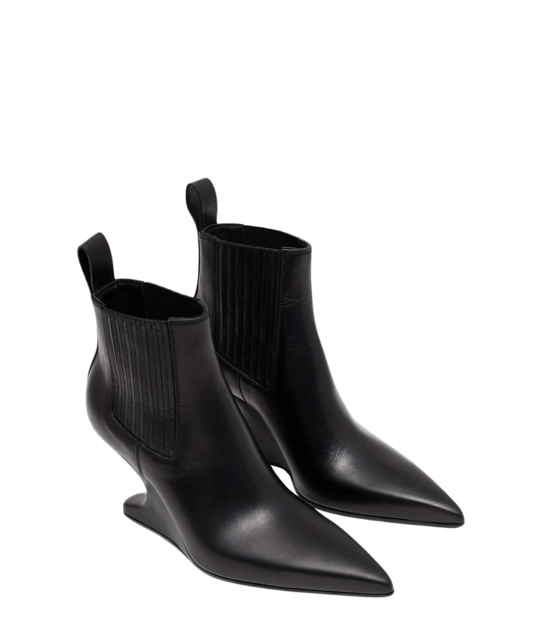 RICK OWENS Черные кожаные ботильоны, фото 2