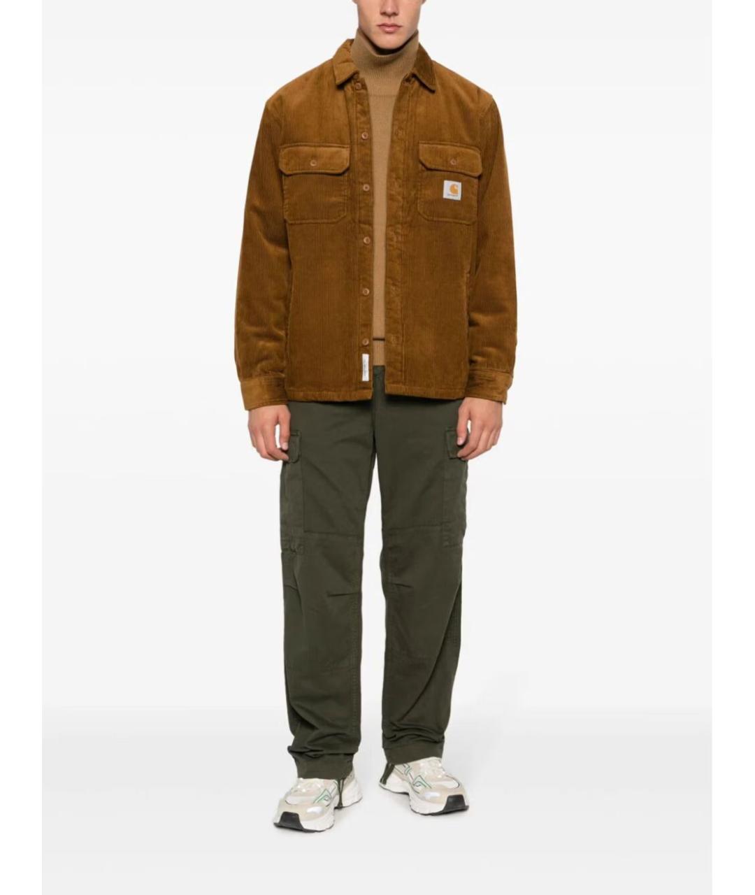CARHARTT WIP Коричневая хлопковая кэжуал рубашка, фото 2