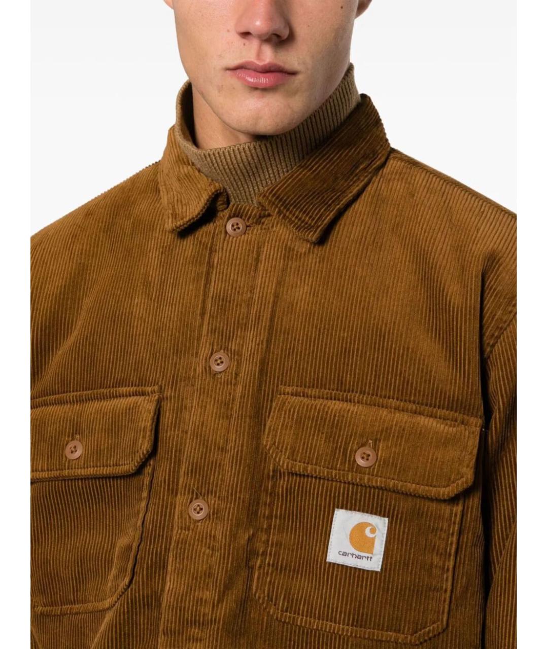 CARHARTT WIP Коричневая хлопковая кэжуал рубашка, фото 4