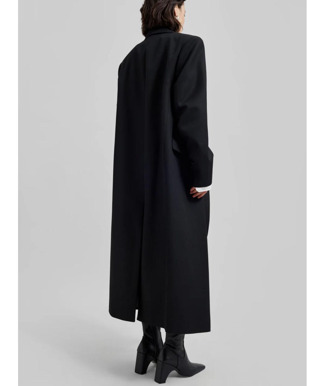 THE FRANKIE SHOP Черное вискозное пальто, фото 4