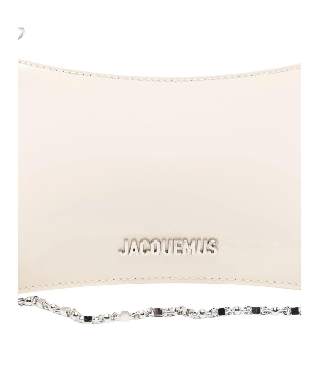 JACQUEMUS Белая кожаная сумка через плечо, фото 3