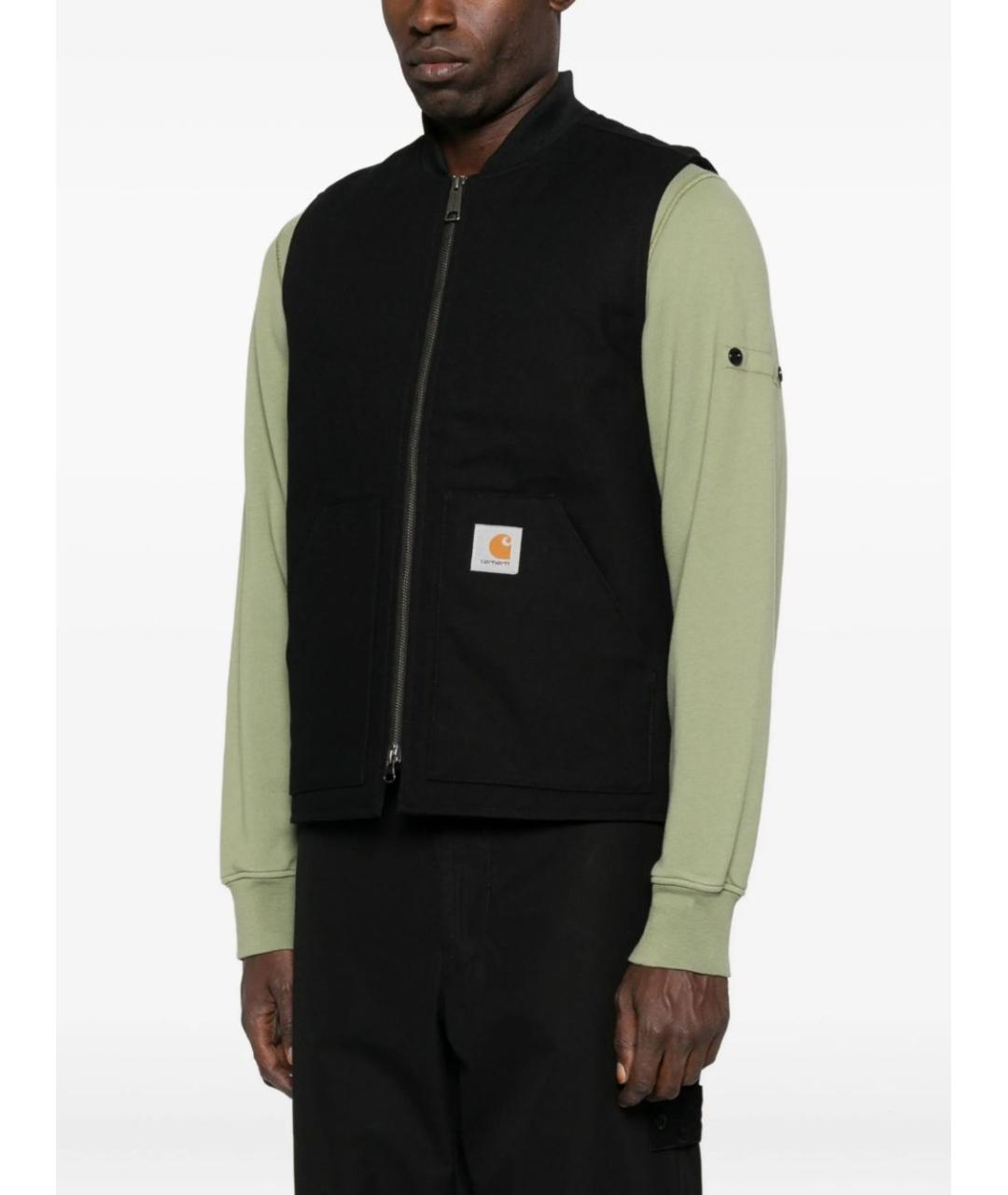 CARHARTT WIP Черная хлопковая жилетка, фото 4