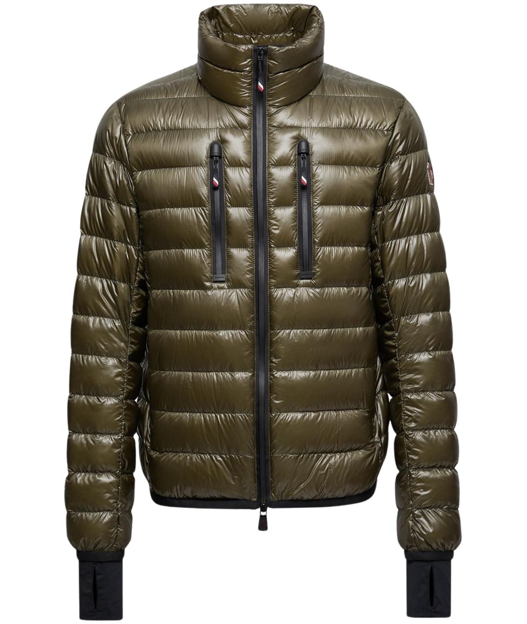 MONCLER GRENOBLE Зеленый полиэстеровый пуховик, фото 1