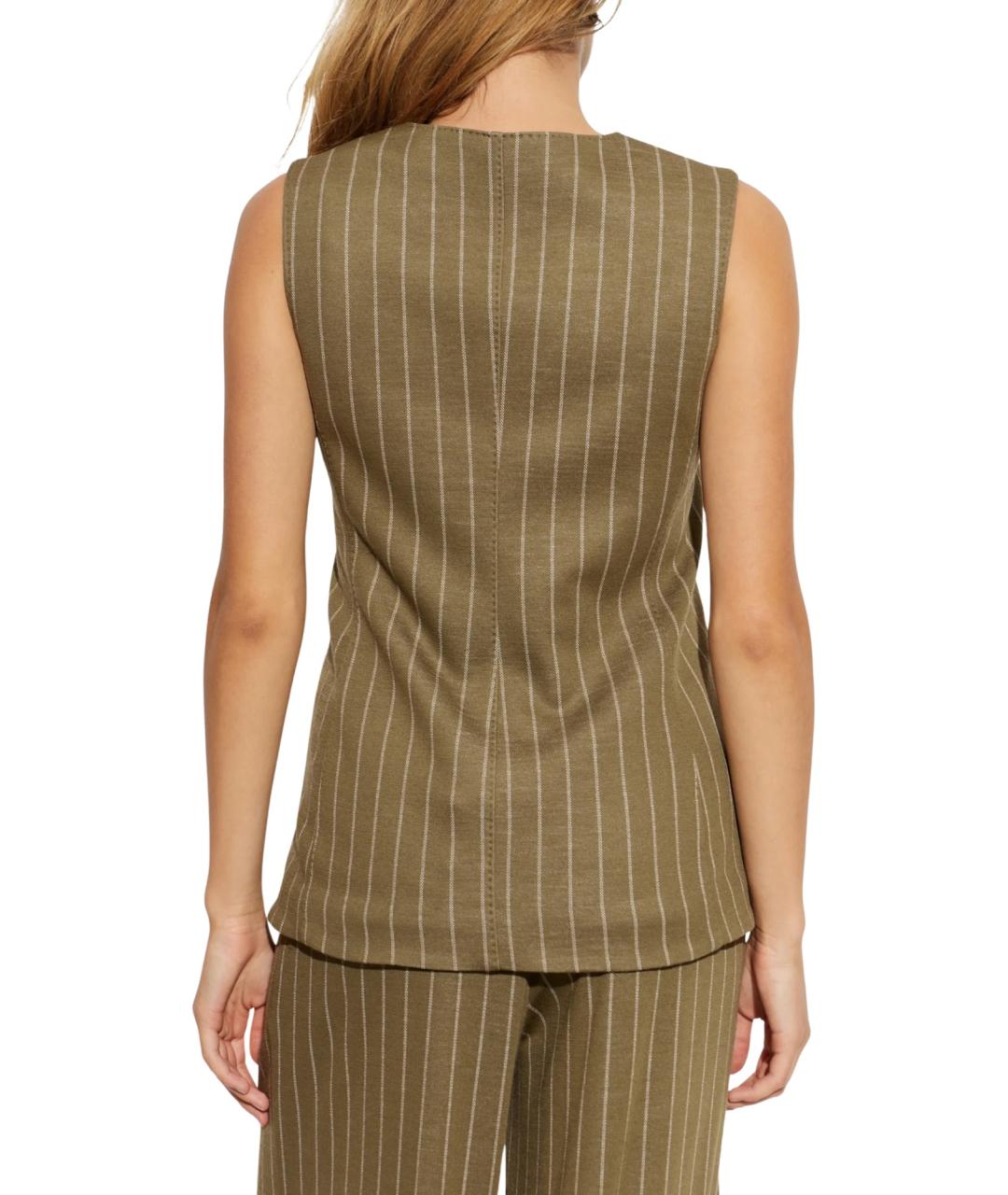 MAX MARA Хаки вискозная жилетка, фото 3
