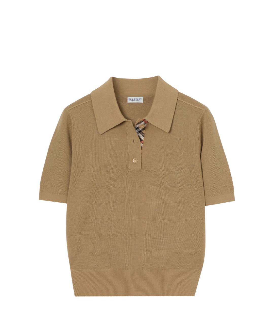 BURBERRY Бежевая шерстяная футболка, фото 1