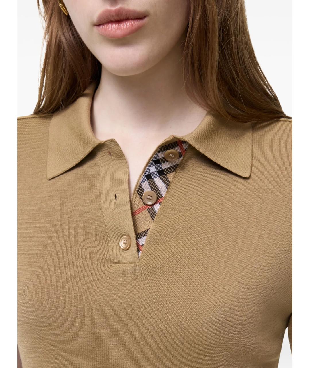 BURBERRY Бежевая шерстяная футболка, фото 3