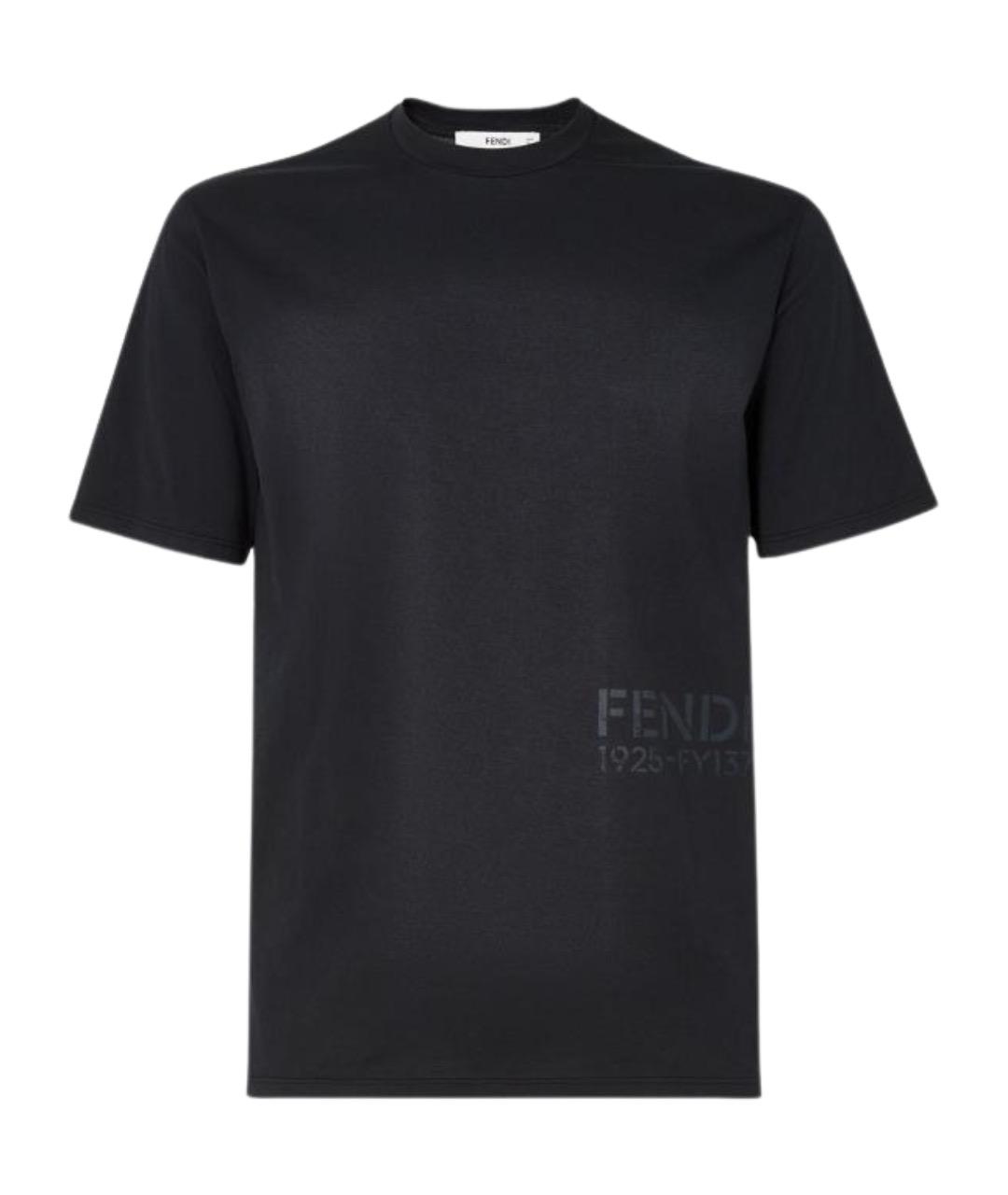 FENDI Черная хлопковая футболка, фото 1