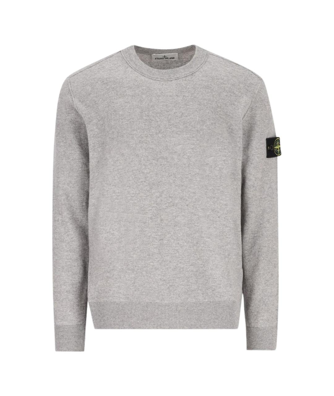 STONE ISLAND Серый хлопковый джемпер / свитер, фото 1