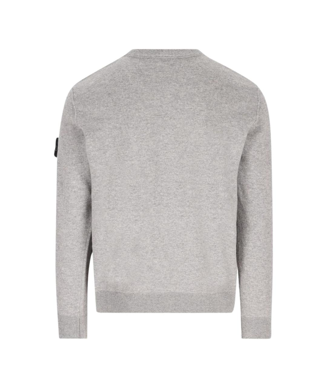 STONE ISLAND Серый хлопковый джемпер / свитер, фото 2
