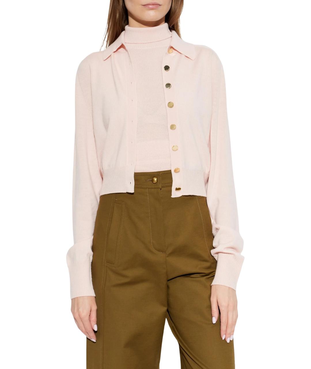 SPORTMAX Розовый шерстяной кардиган, фото 2