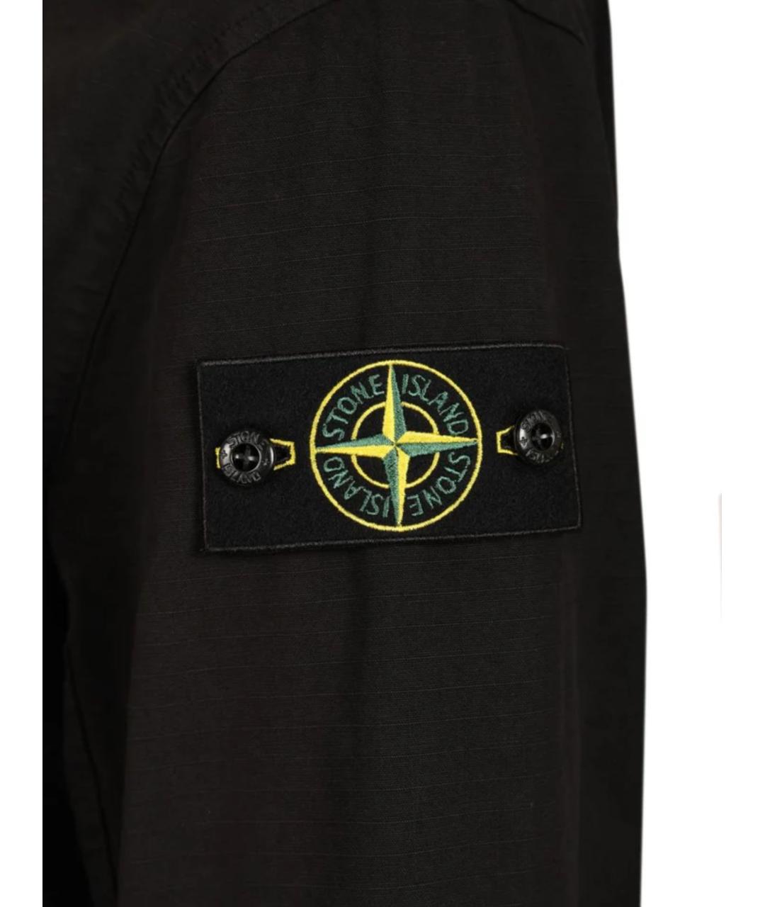 STONE ISLAND Черная хлопковая куртка, фото 5