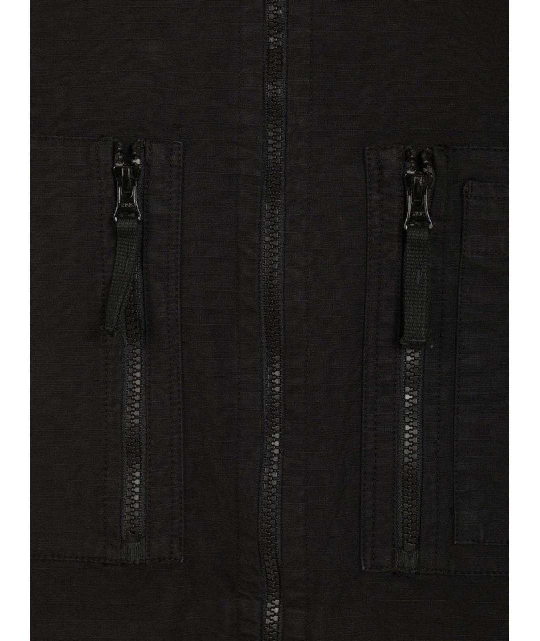 STONE ISLAND Черная хлопковая куртка, фото 4