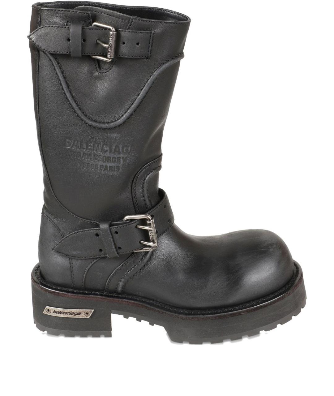 BALENCIAGA Черные кожаные сапоги, фото 9