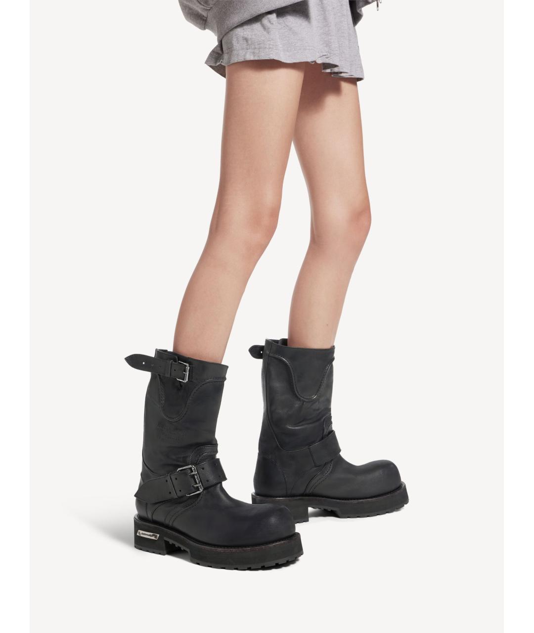 BALENCIAGA Черные кожаные сапоги, фото 7