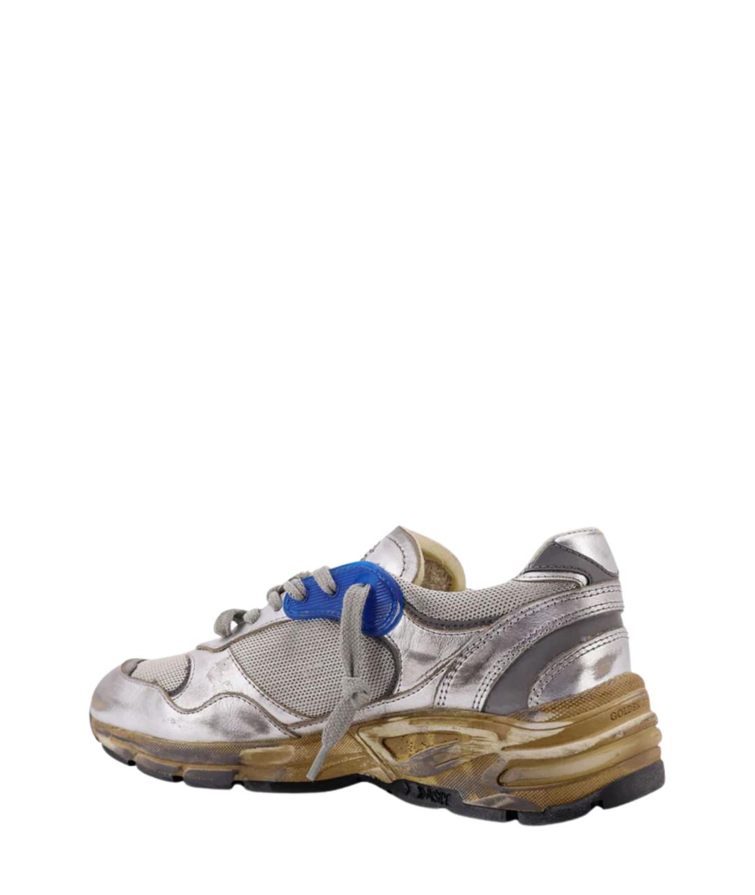 GOLDEN GOOSE Серебряные кожаные кроссовки, фото 3