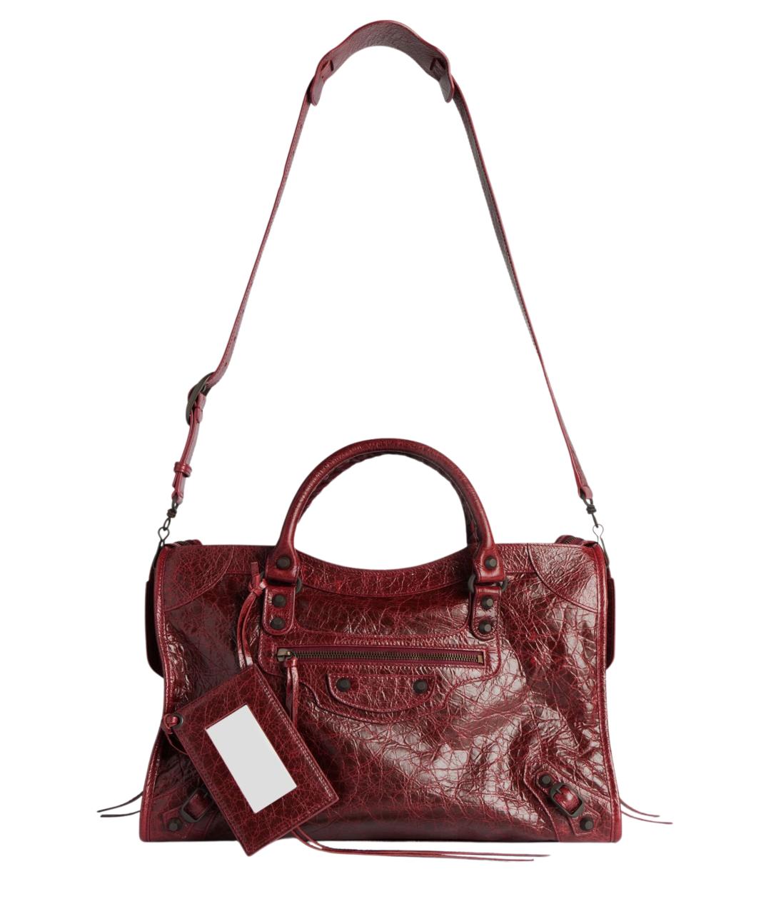 BALENCIAGA Красная кожаная сумка тоут, фото 5