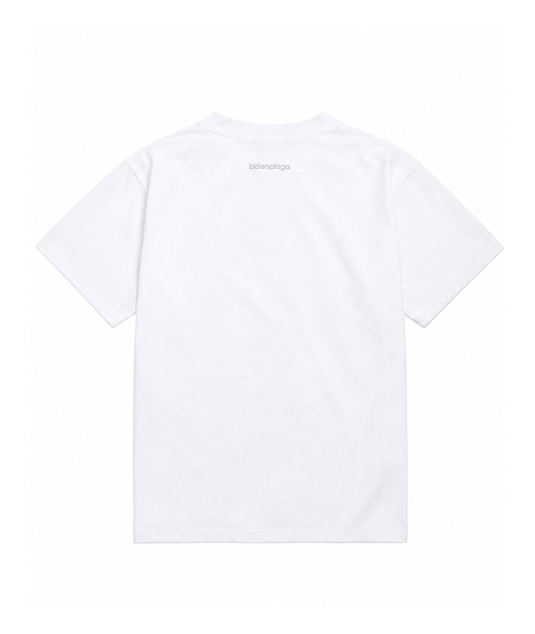 BALENCIAGA Белая хлопковая футболка, фото 2