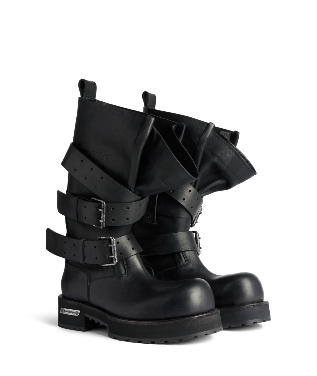 BALENCIAGA Черные кожаные сапоги, фото 2