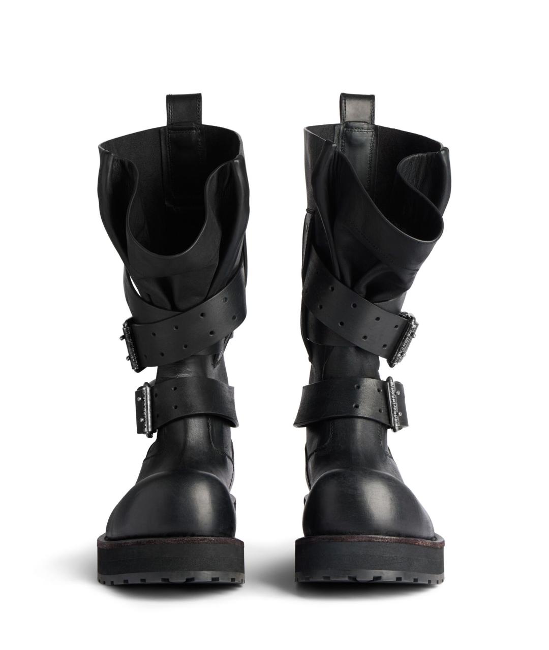 BALENCIAGA Черные кожаные сапоги, фото 3