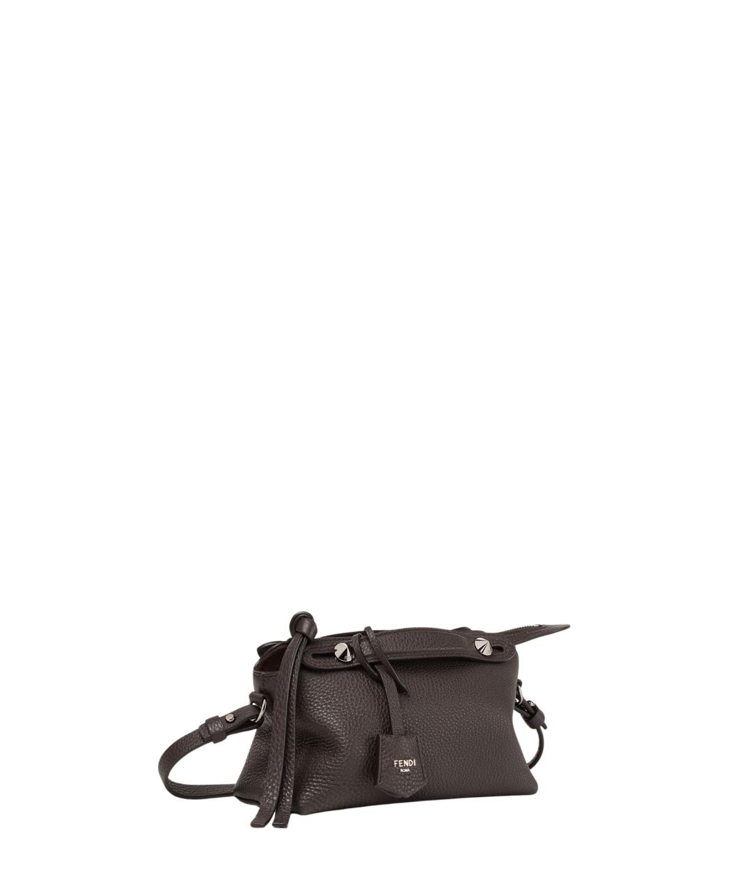 FENDI Коричневая кожаная сумка через плечо, фото 2