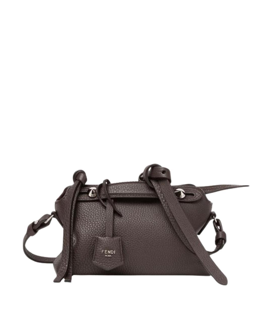 FENDI Коричневая кожаная сумка через плечо, фото 1