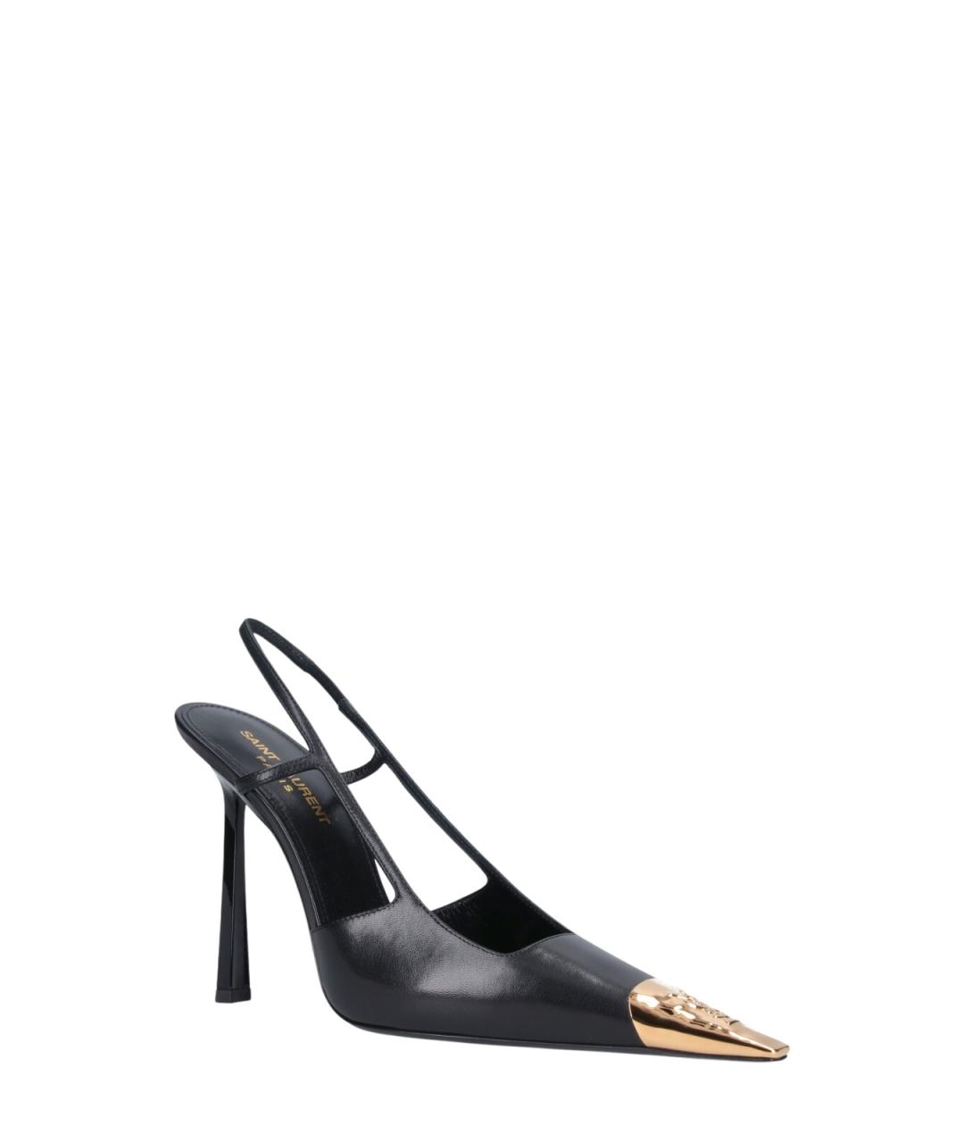 SAINT LAURENT Черные кожаные туфли, фото 2