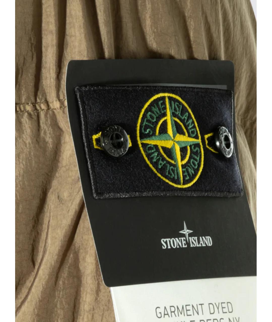 STONE ISLAND Зеленый полиамидовый пуховик, фото 3