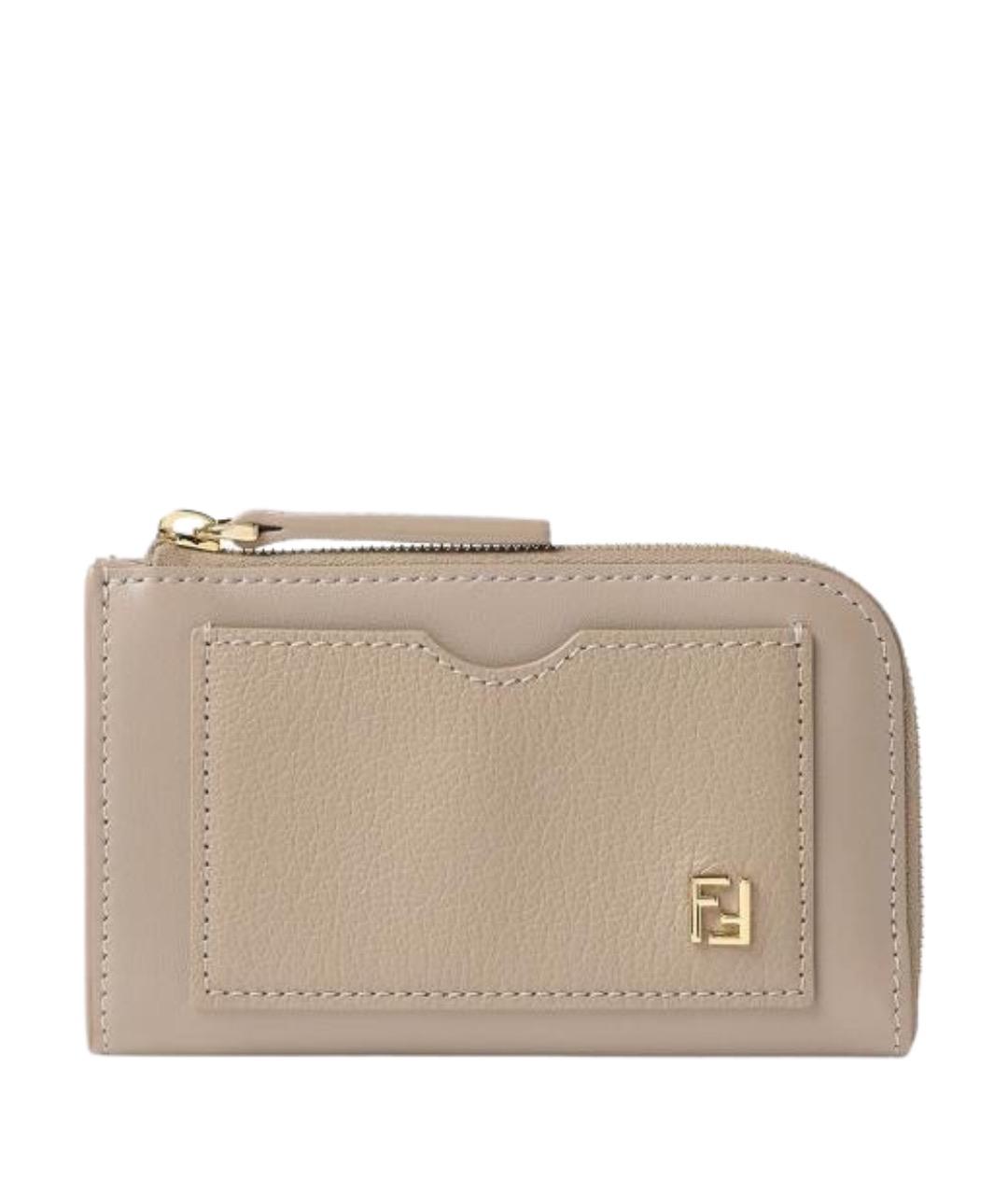 FENDI Бежевый кожаный кошелек, фото 1