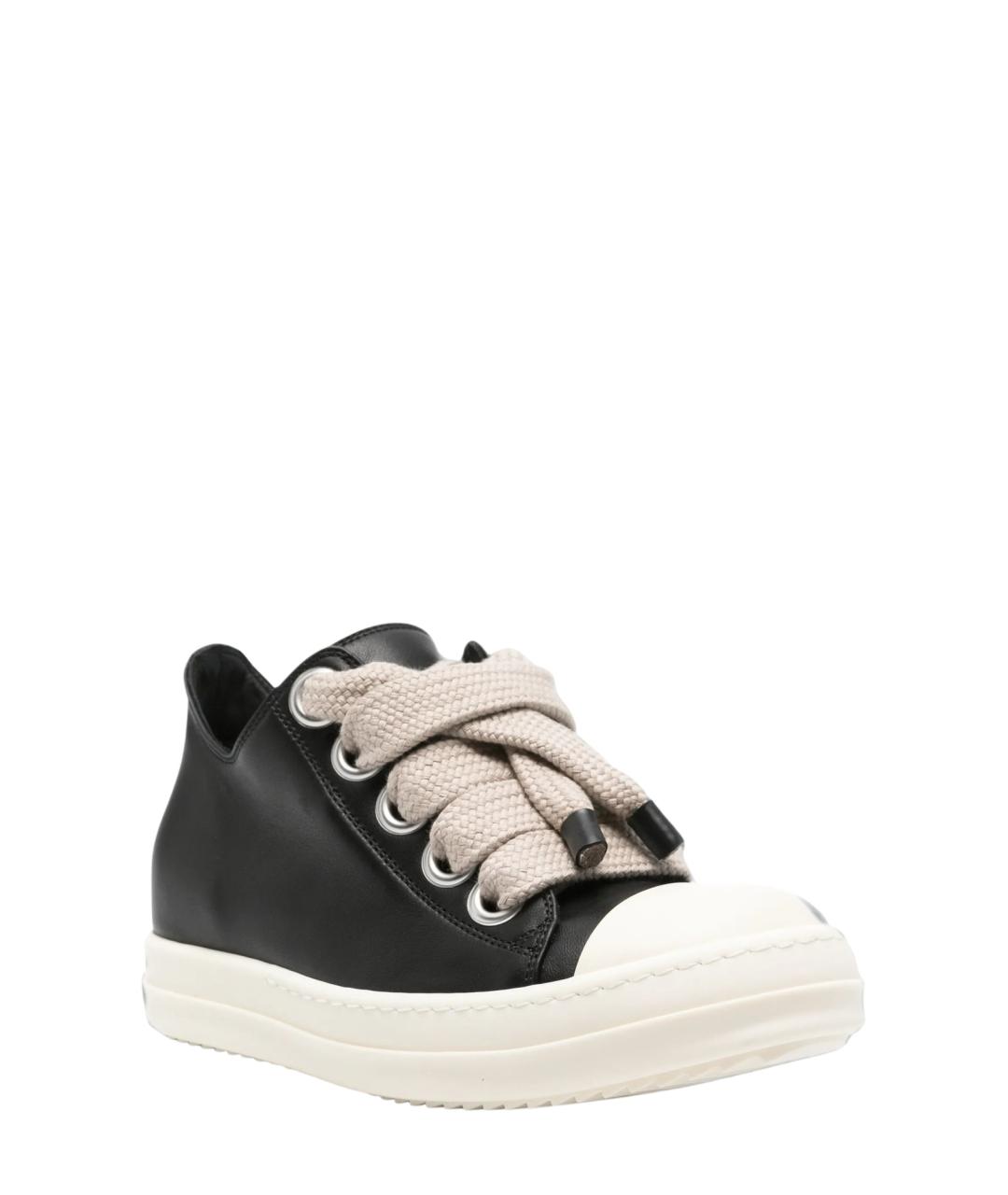 RICK OWENS Черные кожаные кеды, фото 2