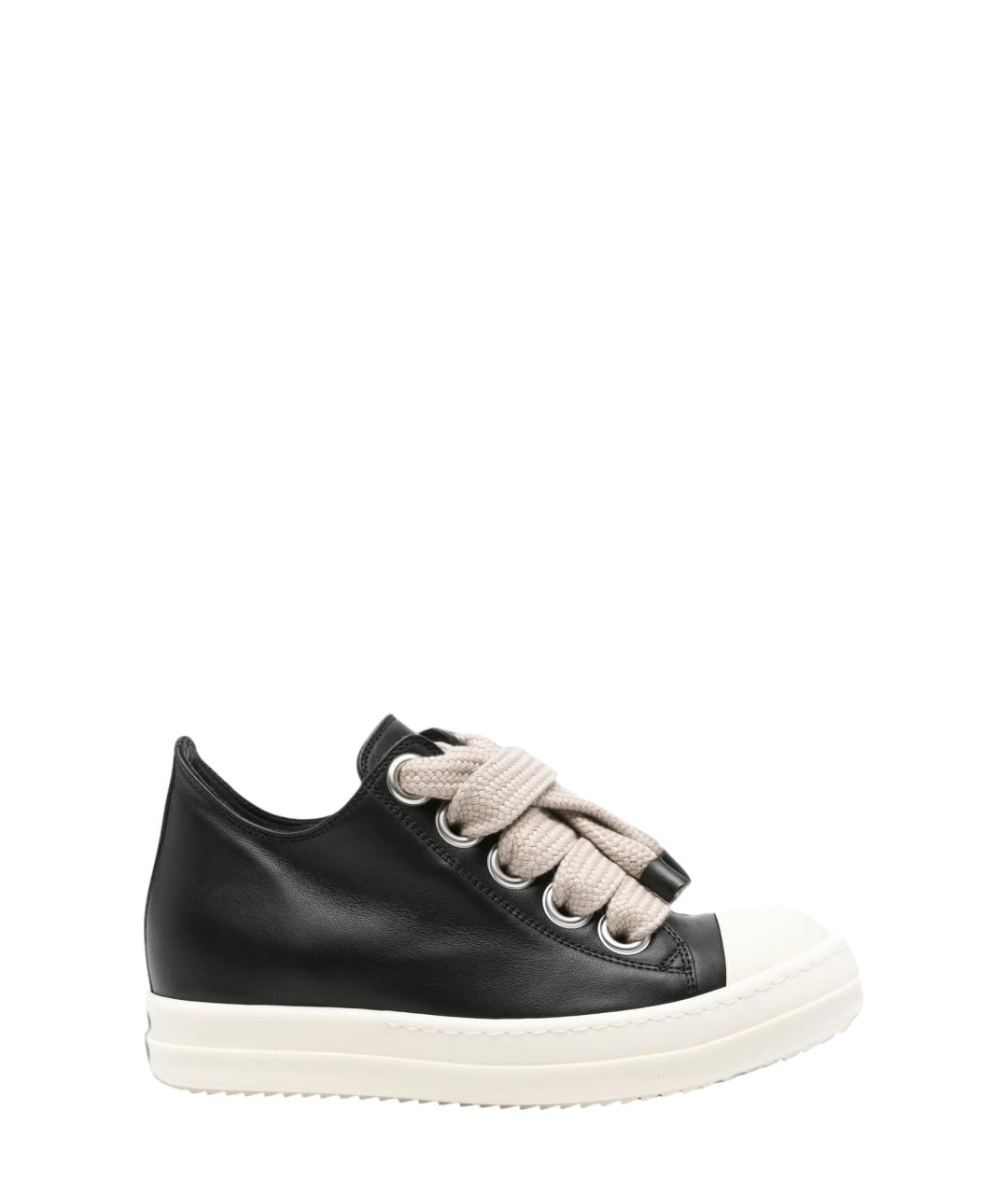 RICK OWENS Черные кожаные кеды, фото 1