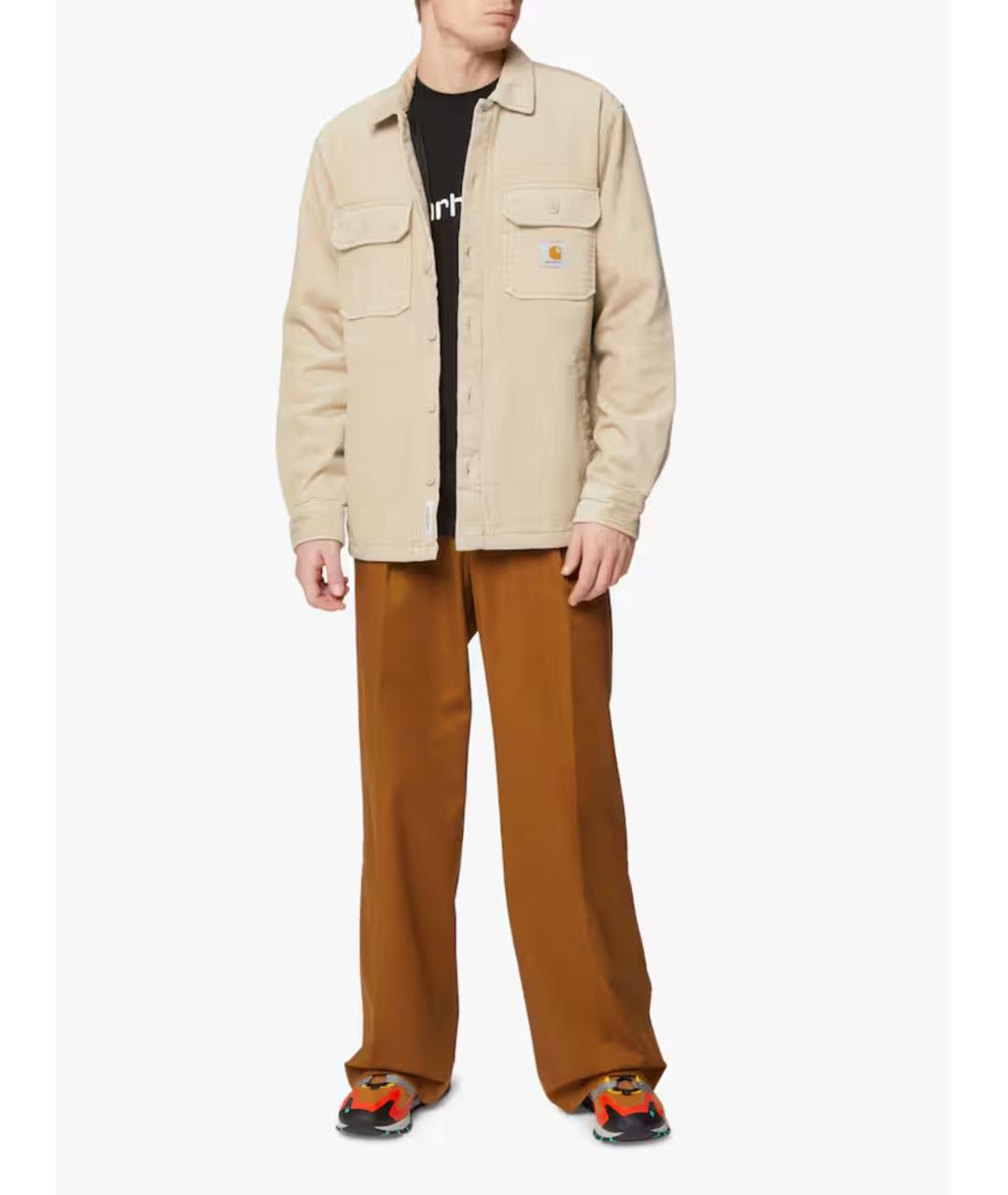 CARHARTT WIP Бежевая хлопковая кэжуал рубашка, фото 5
