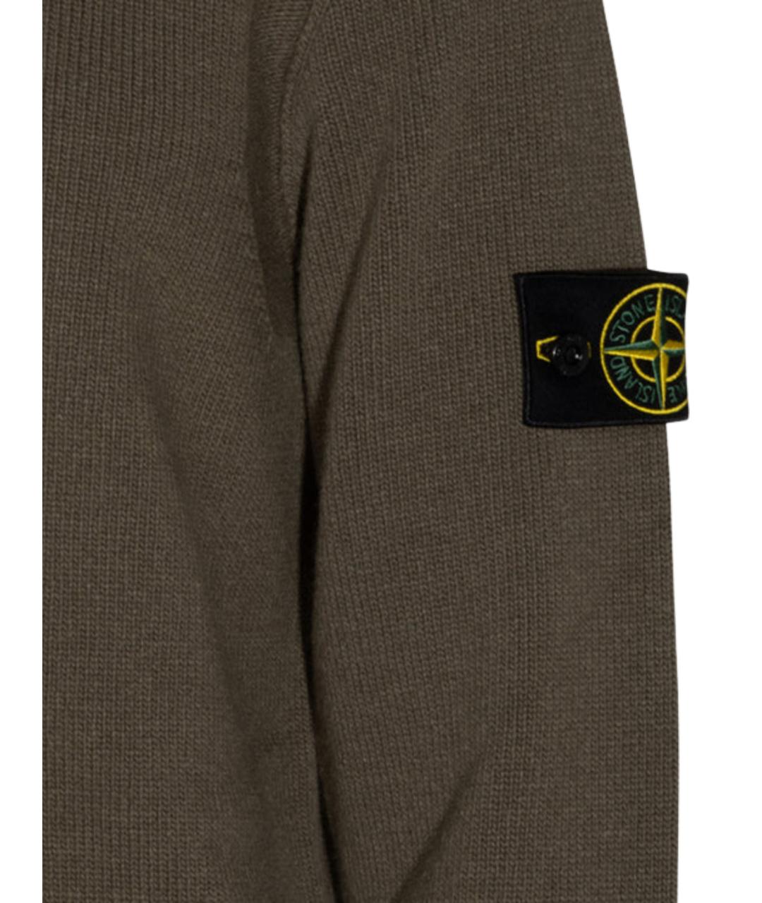 STONE ISLAND Зеленый шерстяной джемпер / свитер, фото 4