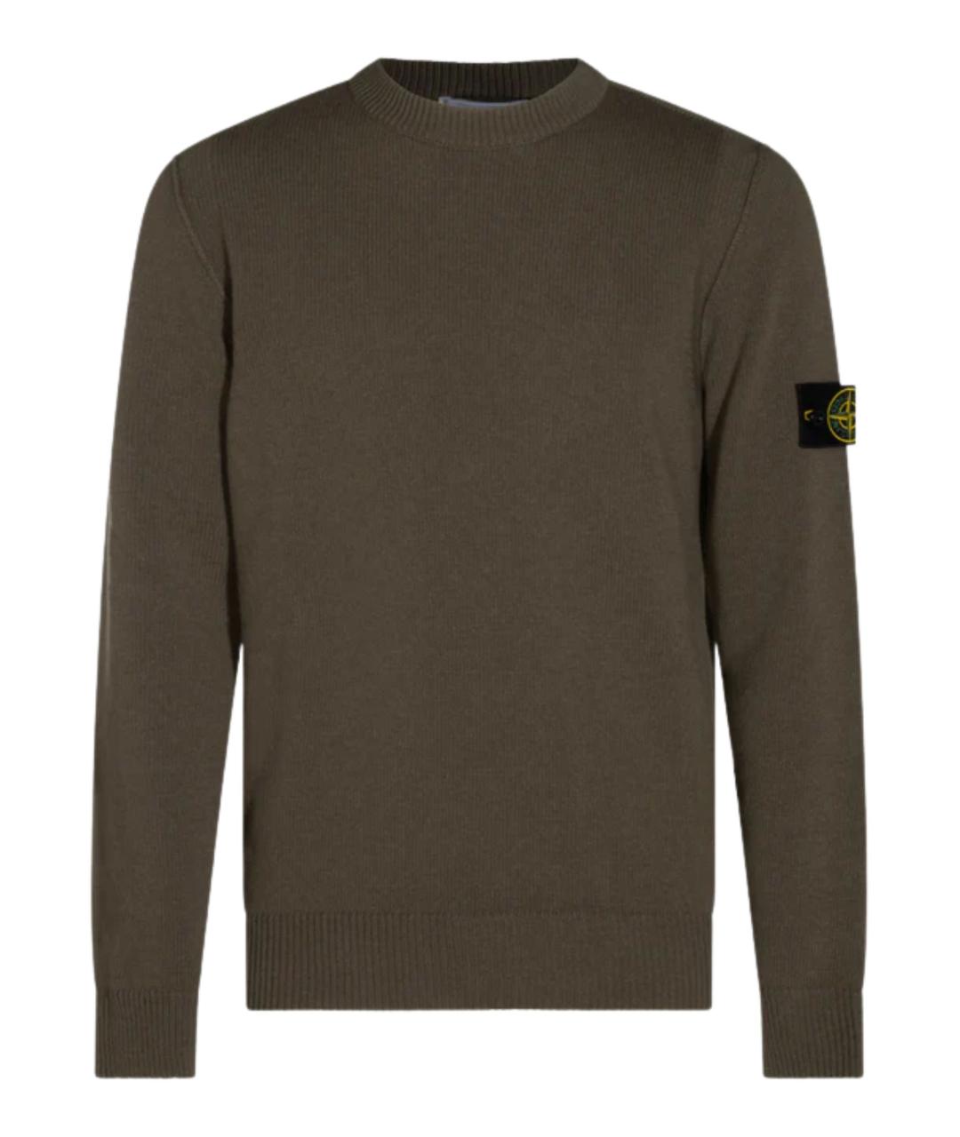 STONE ISLAND Зеленый шерстяной джемпер / свитер, фото 1