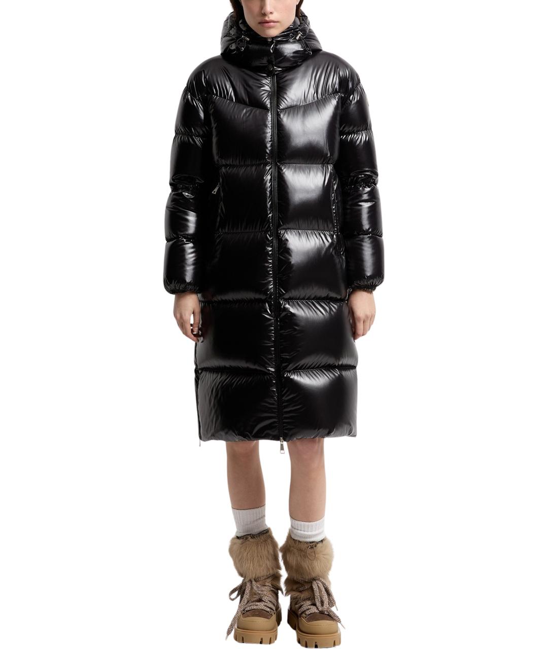 MONCLER Черный полиамидовый пуховик, фото 2