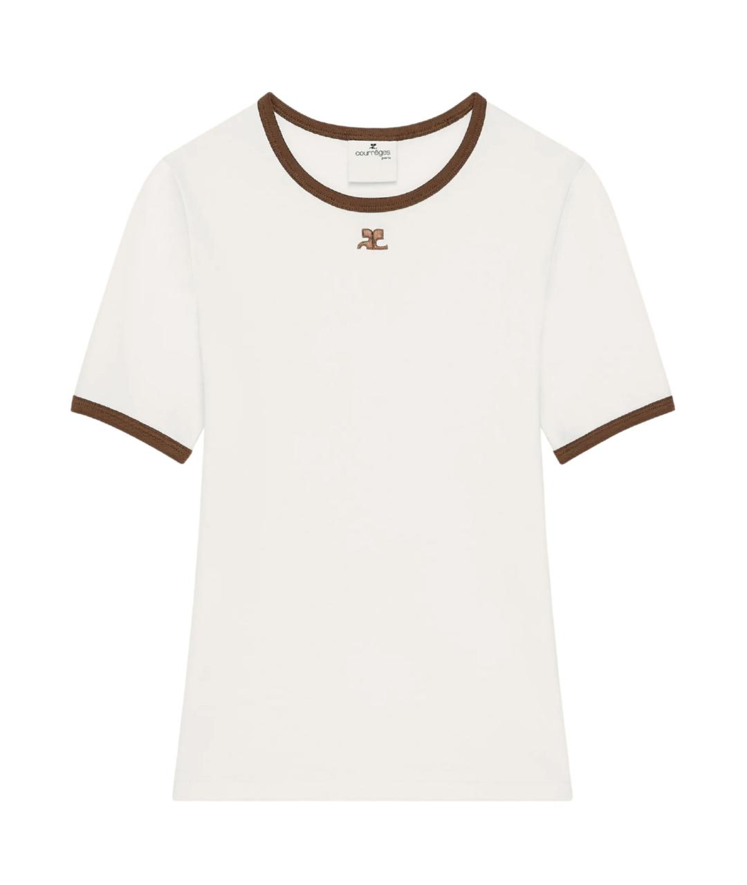 COURREGES Белая хлопковая футболка, фото 1